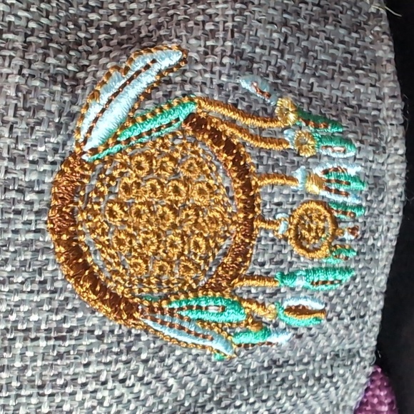 Flight Inspired Dreamcatcher Hemp Fitted Gray/Purple Hat,7 1/4. - Picture 4 of 10